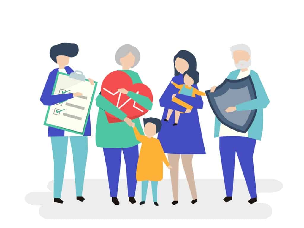 drawing of multi-generational family